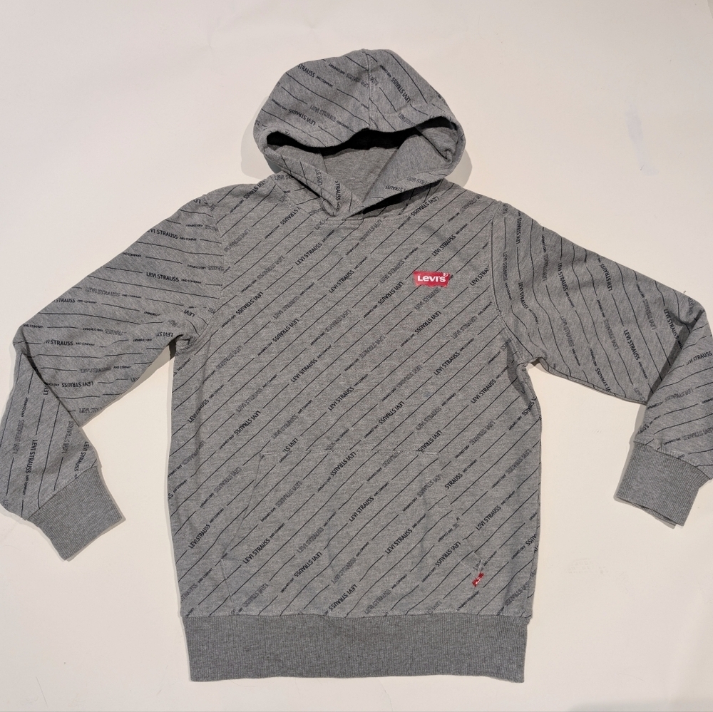 Levi's Gray Hoodie with Red Logo Patch